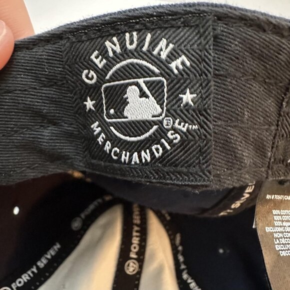 Atlanta Braves Hat Cap Strap Back Mens XX-Large Navy White MLB Baseball Blue 47 - Picture 13 of 15